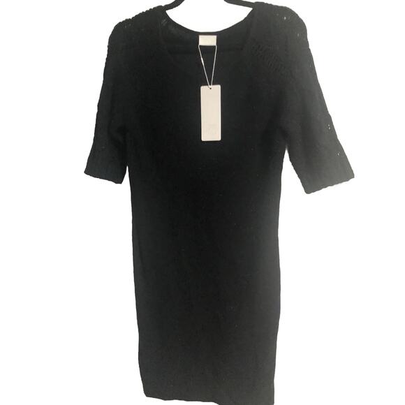 VILA sweater tunic top Knit Women’s Size Large black sparkle, NWT - Picture 1 of 7